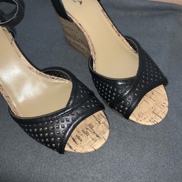 5 inch black & cork wedges size 10 - Picture 3 of 7